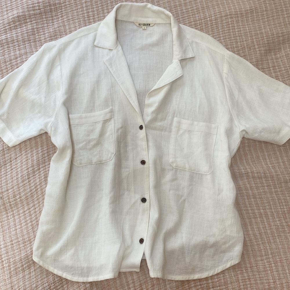 Ali Golden white linen